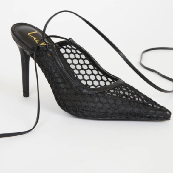 Lulu's Shoes Lenox Black Woven Pointedtoe Laceup Pumps Poshmark